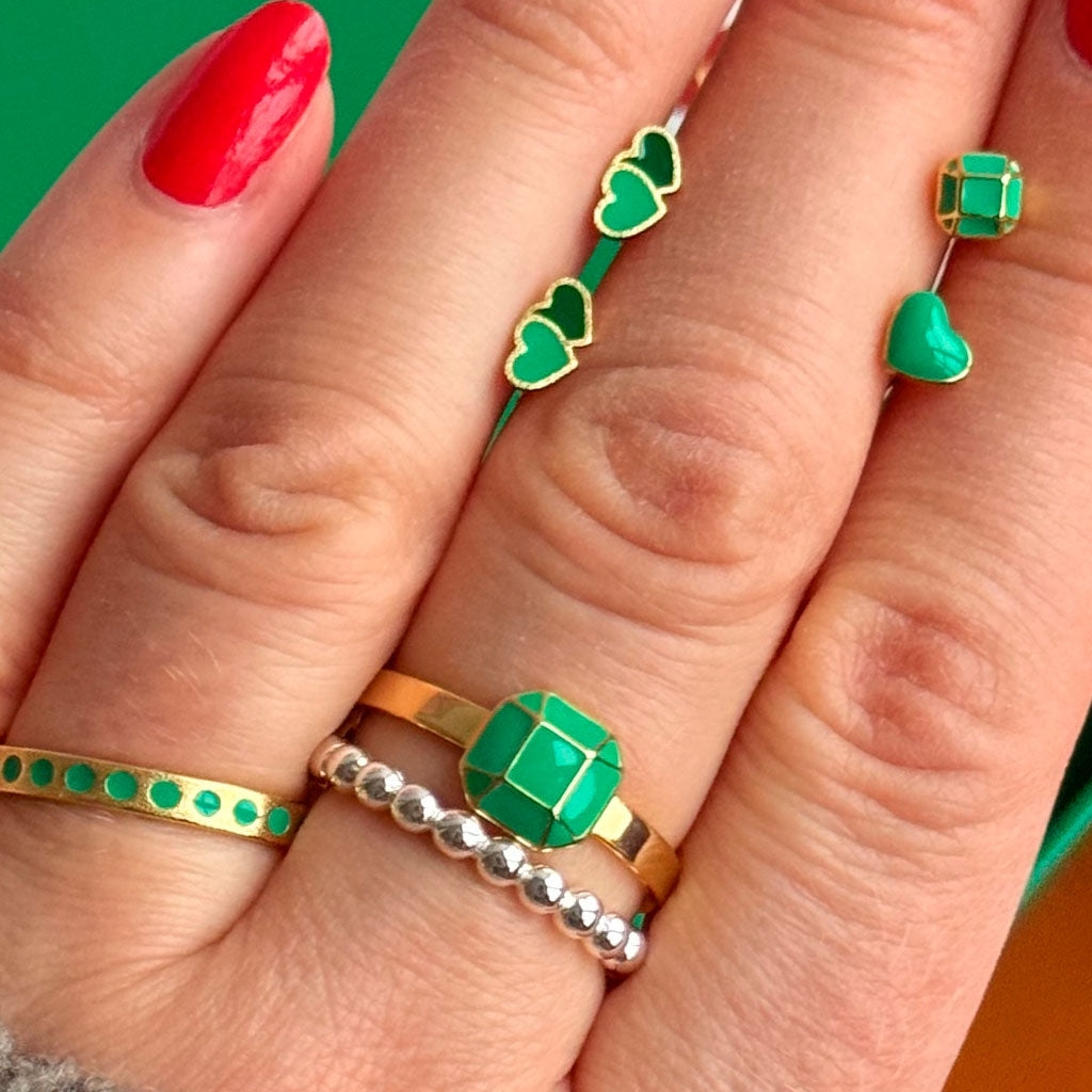 LULU Copenhagen Love U ørering 1 stk Ear stud, 1 pcs Lysegrøn