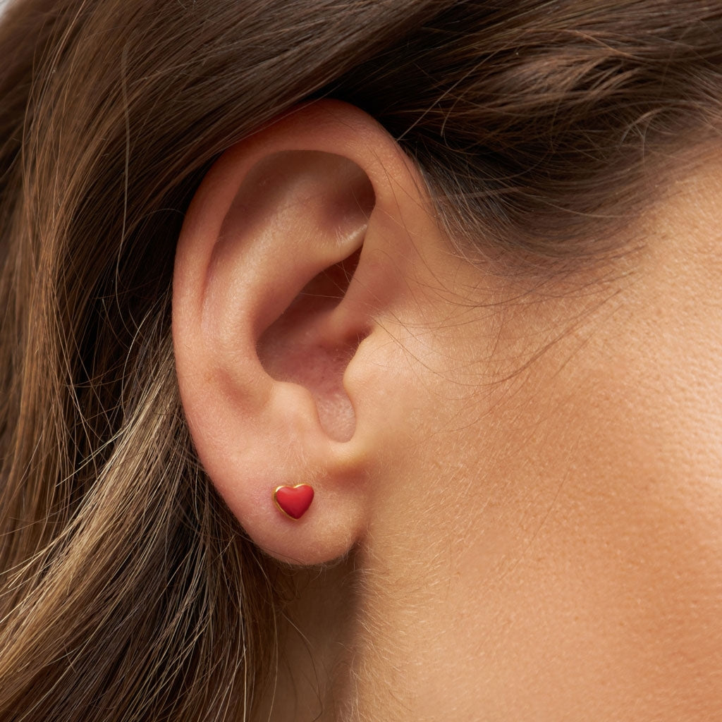 LULU Copenhagen Love U ørering 1 stk Ear stud, 1 pcs Passion Red