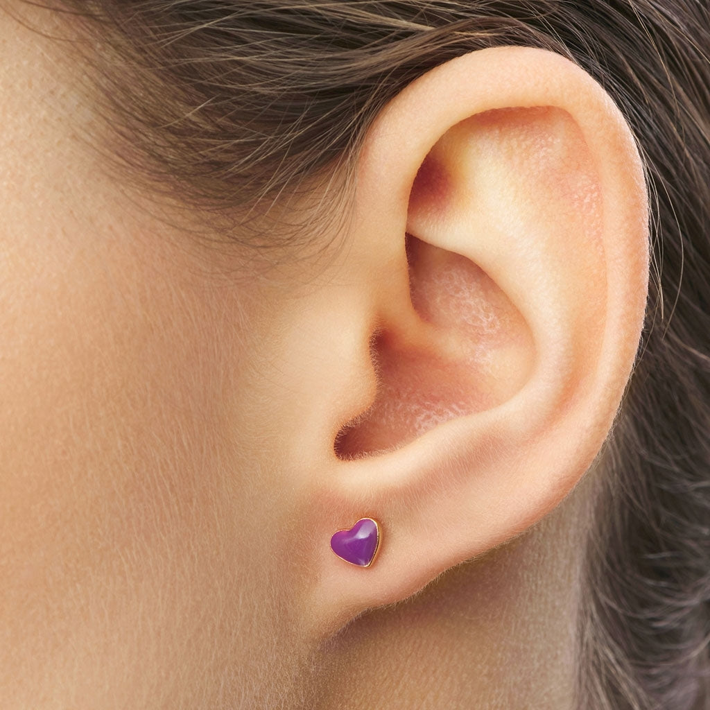 LULU Copenhagen Love U ørering 1 stk Ear stud, 1 pcs Purple Harvest