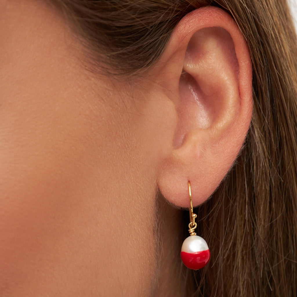 LULU Copenhagen LULU Baroque ørering 1 stk Ear stud, 1 pcs Passion Red