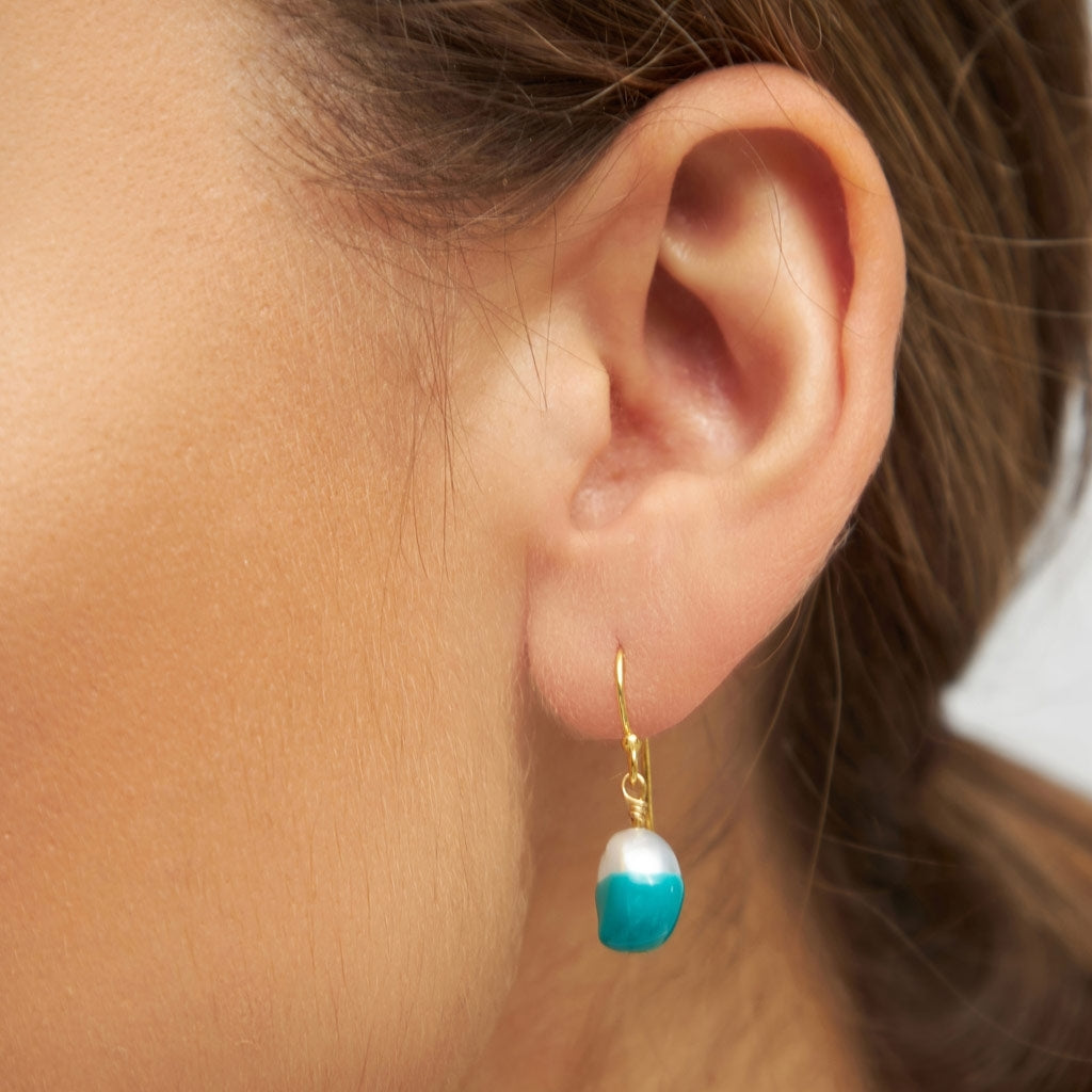 LULU Copenhagen LULU Baroque ørering 1 stk Ear stud, 1 pcs Petrolium