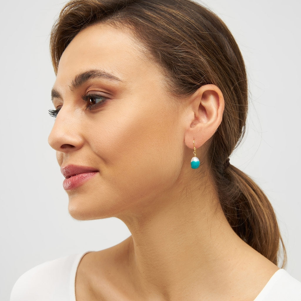 LULU Copenhagen LULU Baroque ørering 1 stk Ear stud, 1 pcs Petrolium