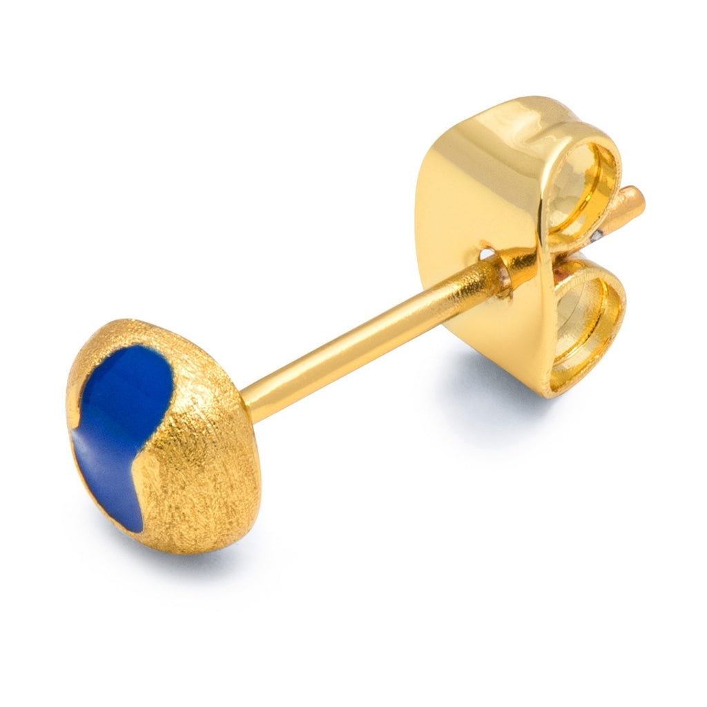 LULU Copenhagen Magic Stone ørering 1 stk forgyldt Ear stud, 1 pcs Dazzling Blue