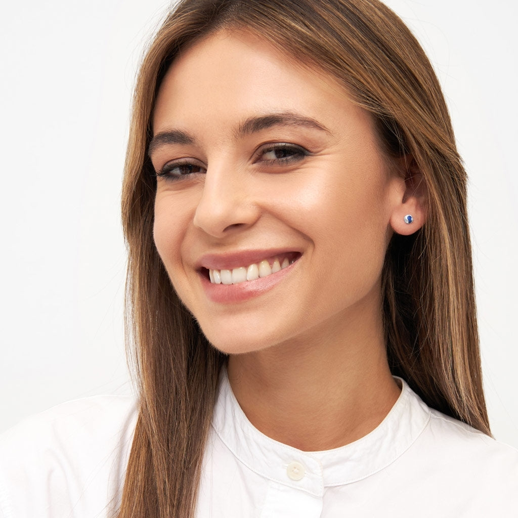 LULU Copenhagen Magic Stone ørering 1 stk forsølvet Ear stud, 1 pcs Dazzling Blue