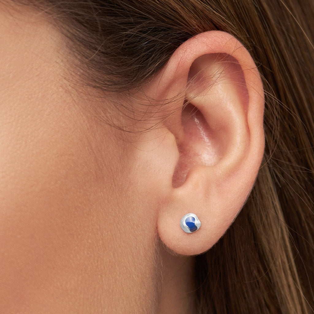 LULU Copenhagen Magic Stone ørering 1 stk forsølvet Ear stud, 1 pcs Dazzling Blue