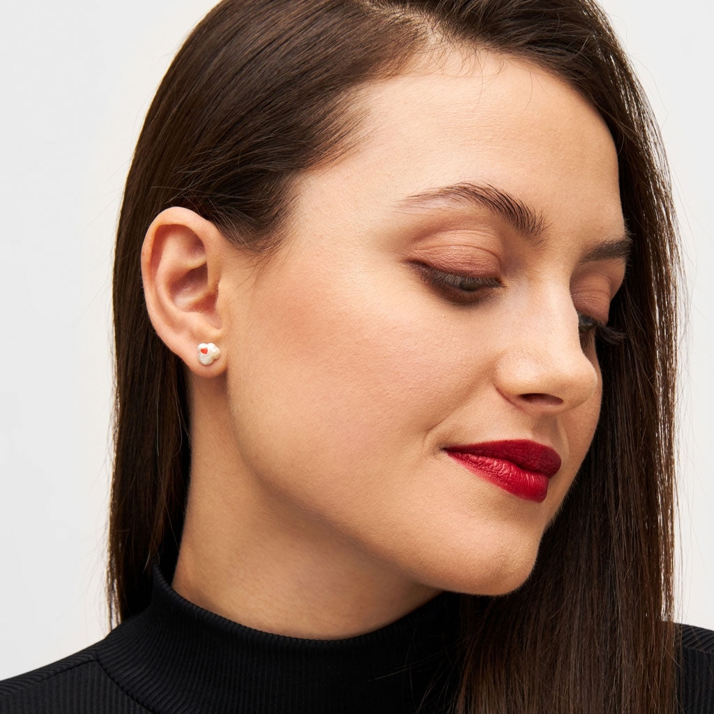 LULU Copenhagen Magic Stone Heart ørering 1 stk Ear stud, 1 pcs Silver Plated