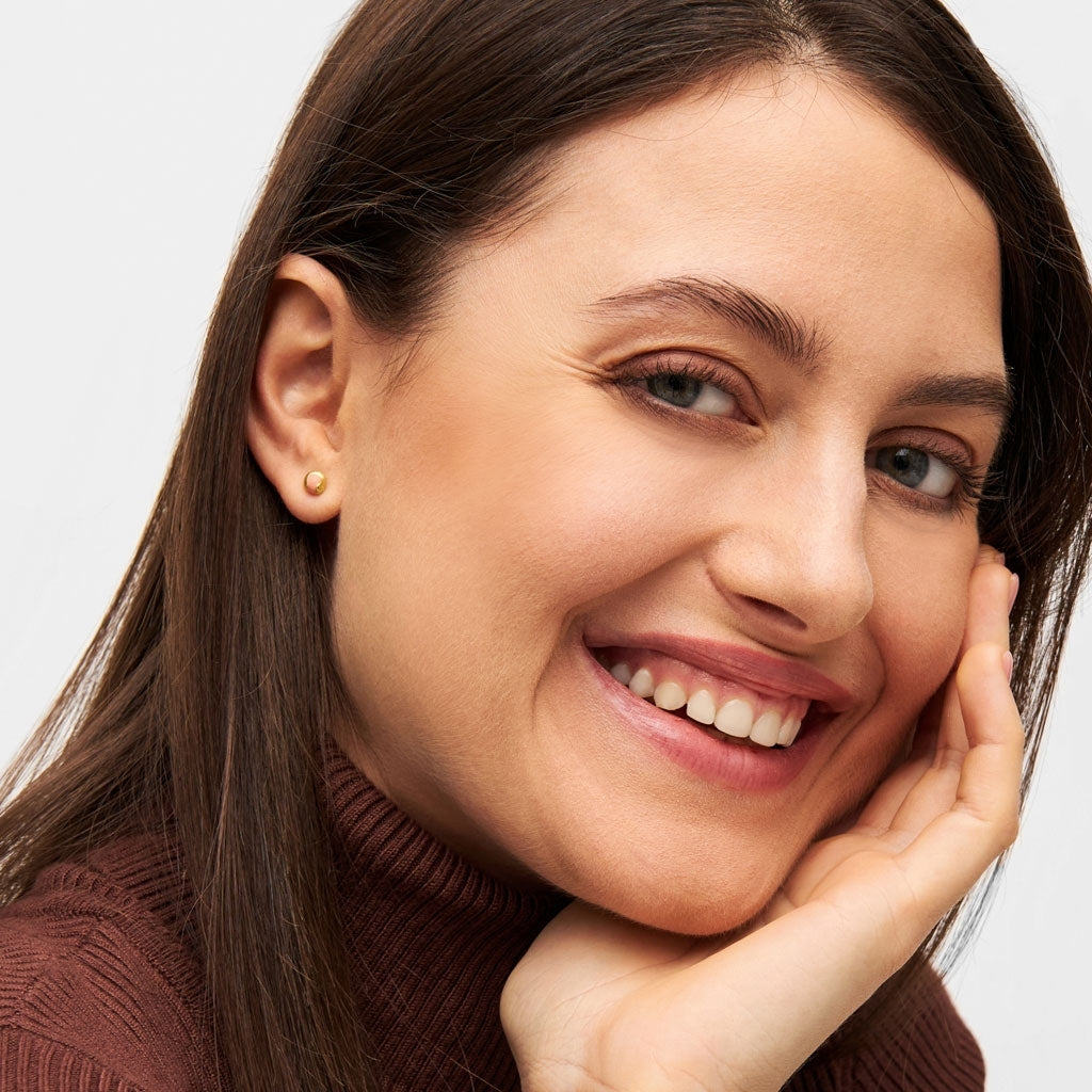 LULU Copenhagen Magic Stone ørering 1 stk forgyldt Ear stud, 1 pcs Burnt Coral