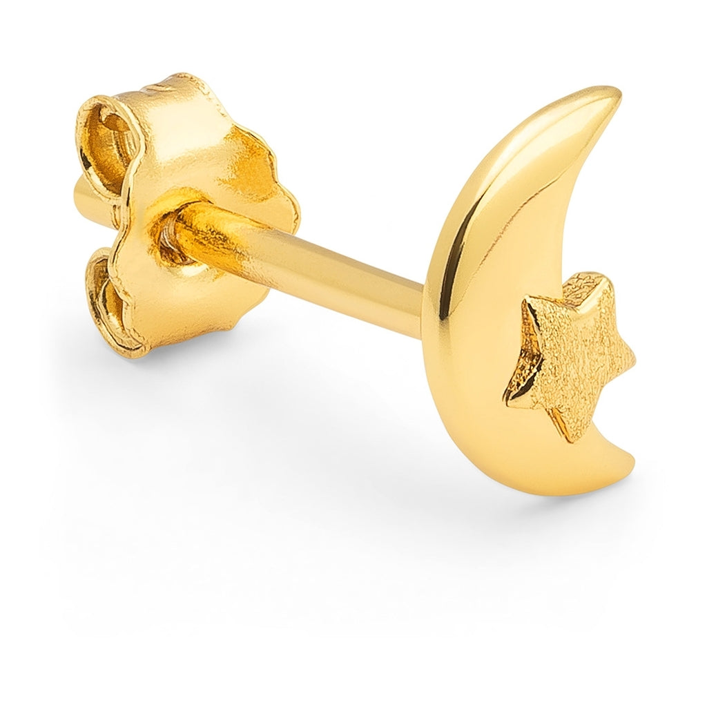 LULU Copenhagen Moon & Star ørering 1 stk Ear stud, 1 pcs Forgyldt