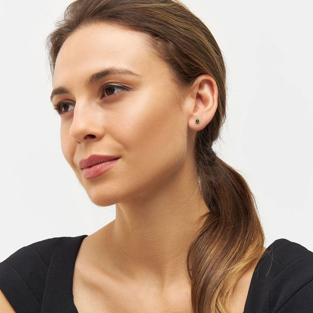 LULU Copenhagen Natural Stone ørering 1 stk Ear stud, 1 pcs Grøn