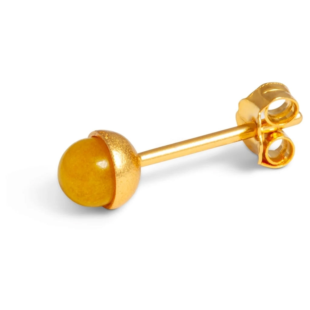 LULU Copenhagen Natural Stone ørering 1 stk Ear stud, 1 pcs Gul