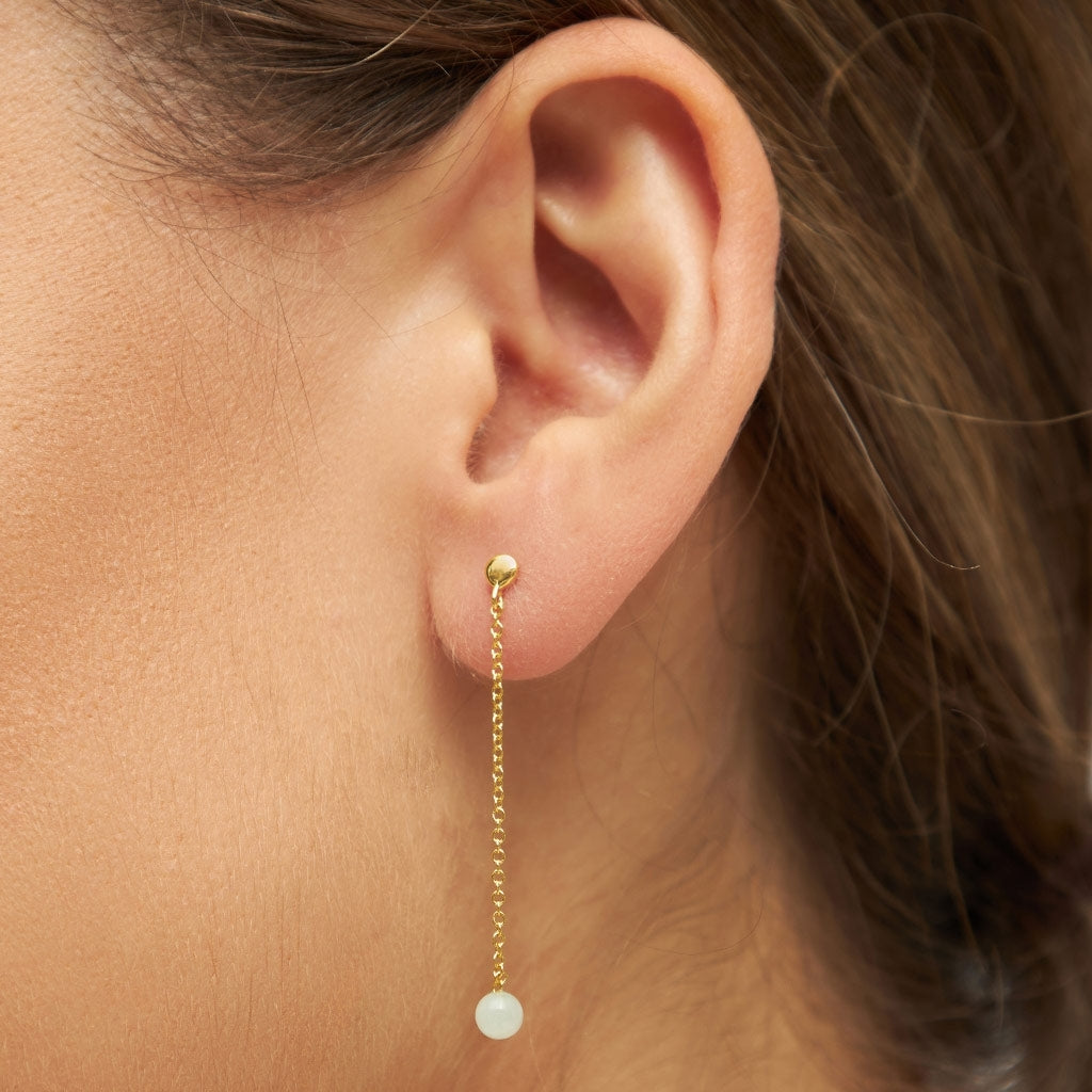 LULU Copenhagen Natural Stone Chain ørering 1 stk Ear stud, 1 pcs
