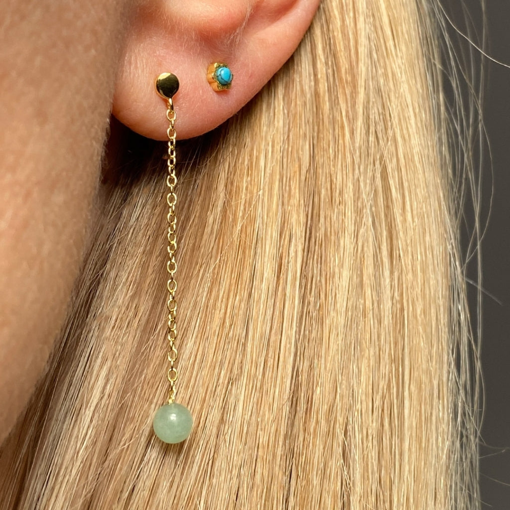 LULU Copenhagen Natural Stone Chain ørering 1 stk Ear stud, 1 pcs