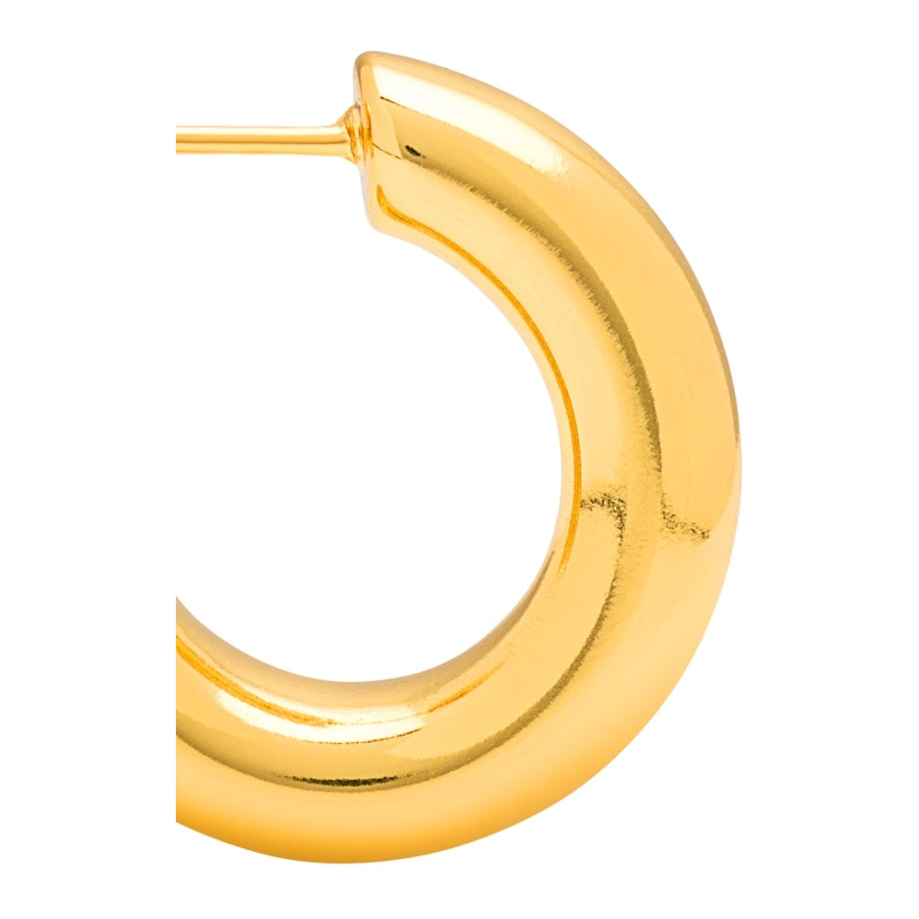 LULU Copenhagen Non Hoops Chunky Small par poleret Hoops Forgyldt