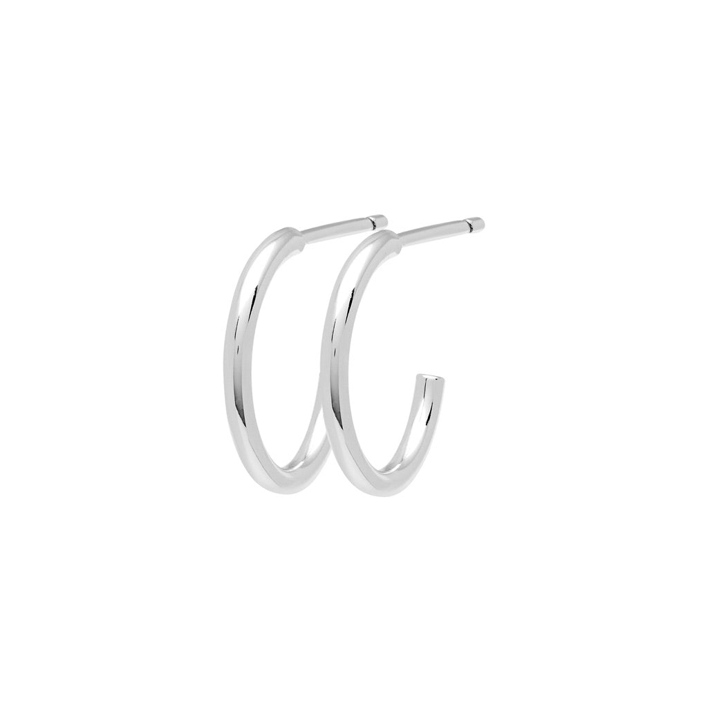 LULU Copenhagen Non Hoops Small par poleret Hoops Silver Plated