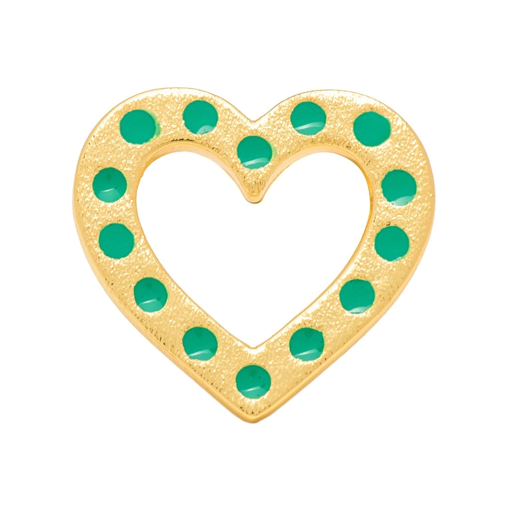 LULU Copenhagen OMG Heart ørering 1 stk forgyldt Ear stud, 1 pcs Lysegrøn