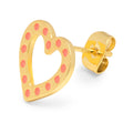 OMG Heart ørering 1 stk forgyldt - Orange/Coral