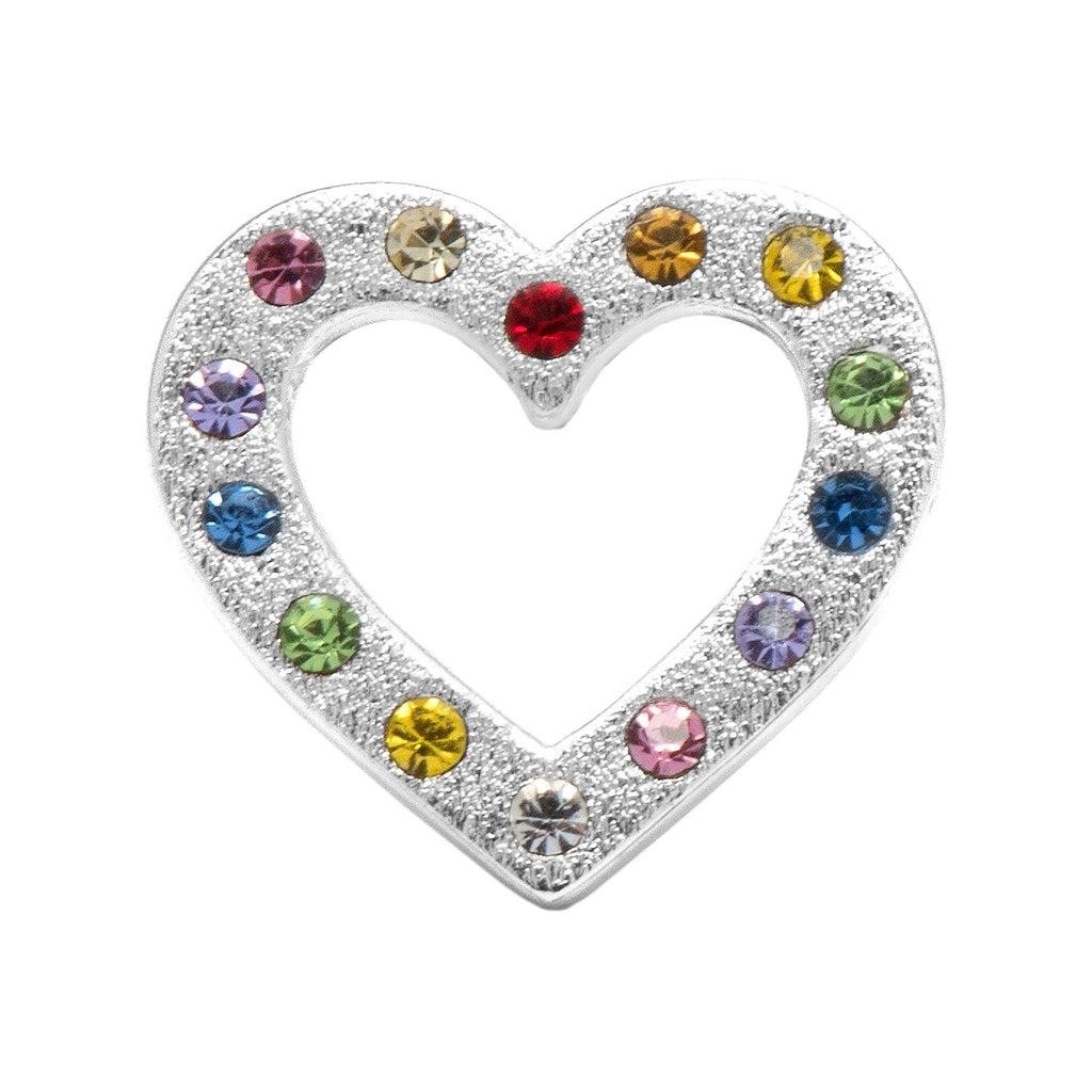 LULU Copenhagen OMG Heart ørering 1 stk forsølvet Ear stud, 1 pcs Rainbow