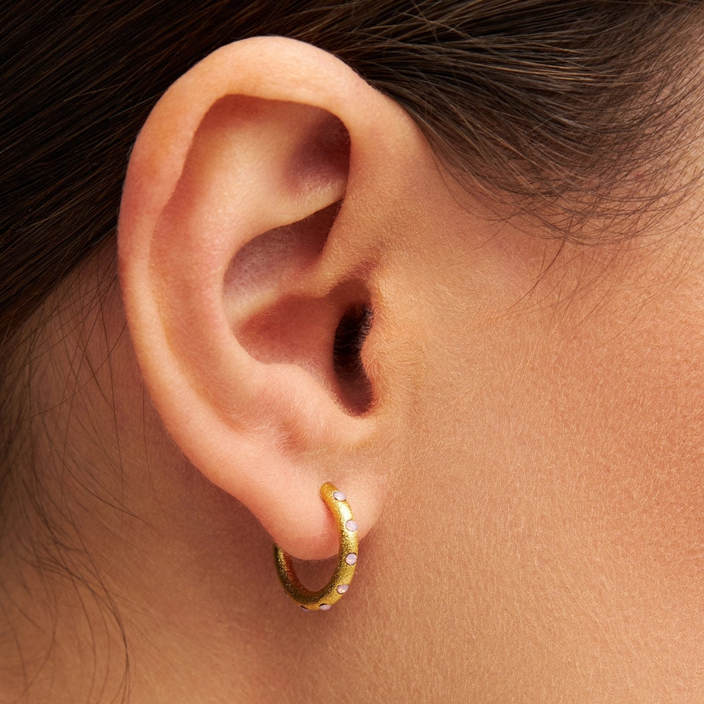 LULU Copenhagen OMG Hoops Small par forgyldt Hoops Lyserød