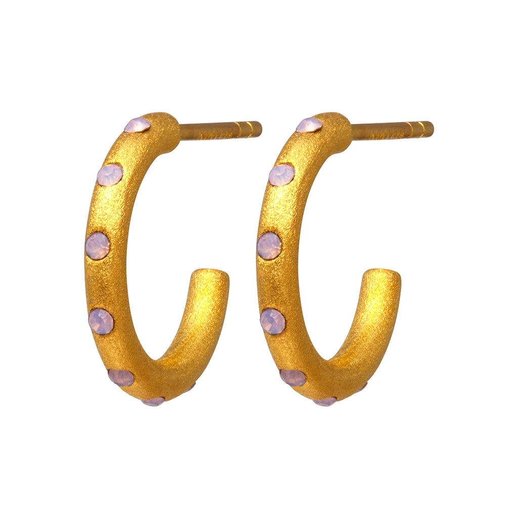 LULU Copenhagen OMG Hoops Small par forgyldt Hoops Lyserød
