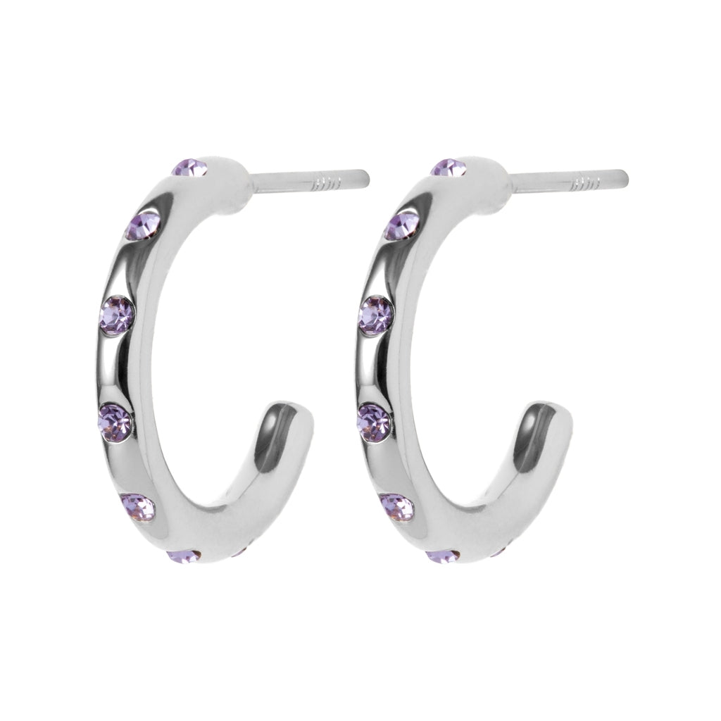 LULU Copenhagen OMG Hoops Small par forsølvet Hoops Violet