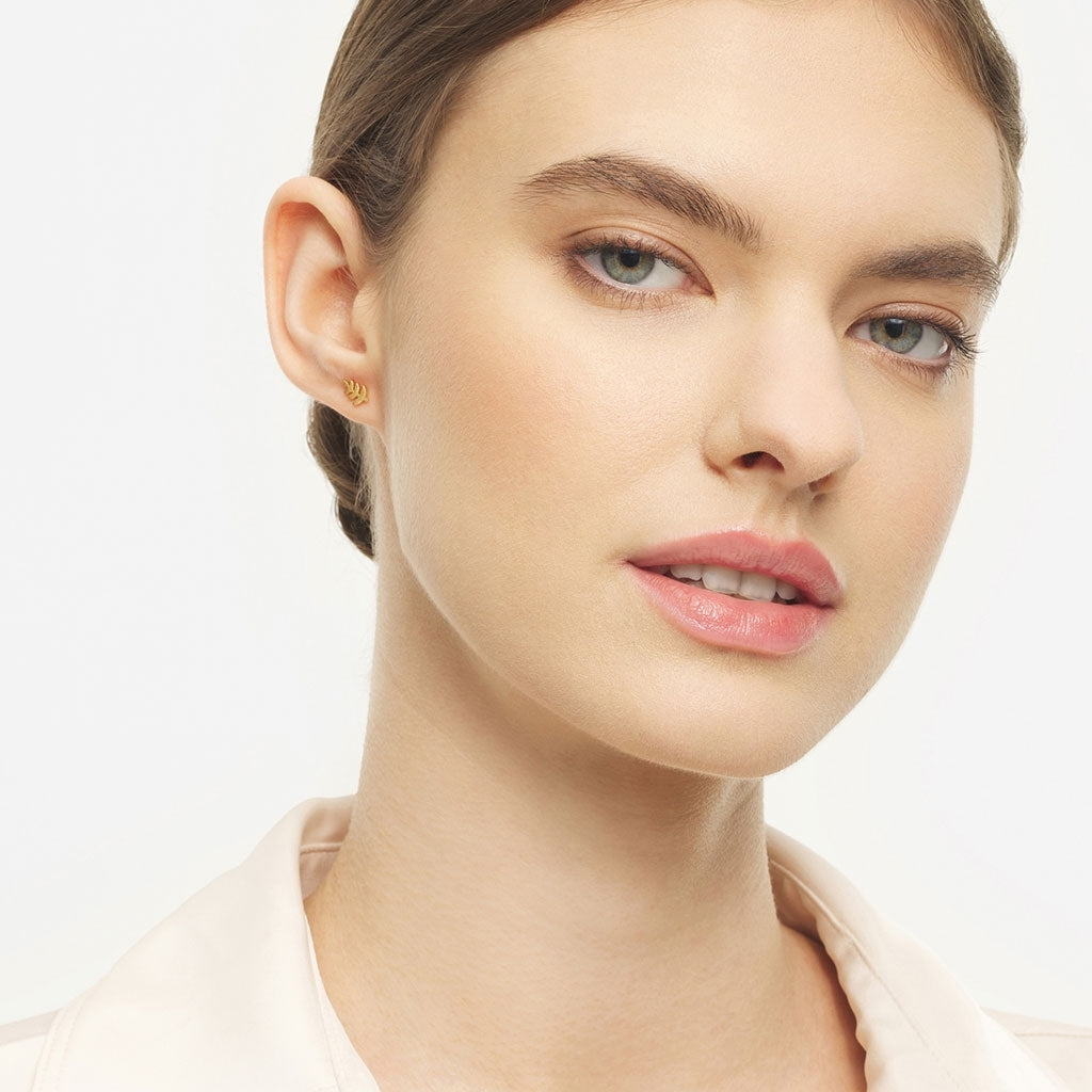 LULU Copenhagen Olive Branch 1 stk Ear stud, 1 pcs Forgyldt