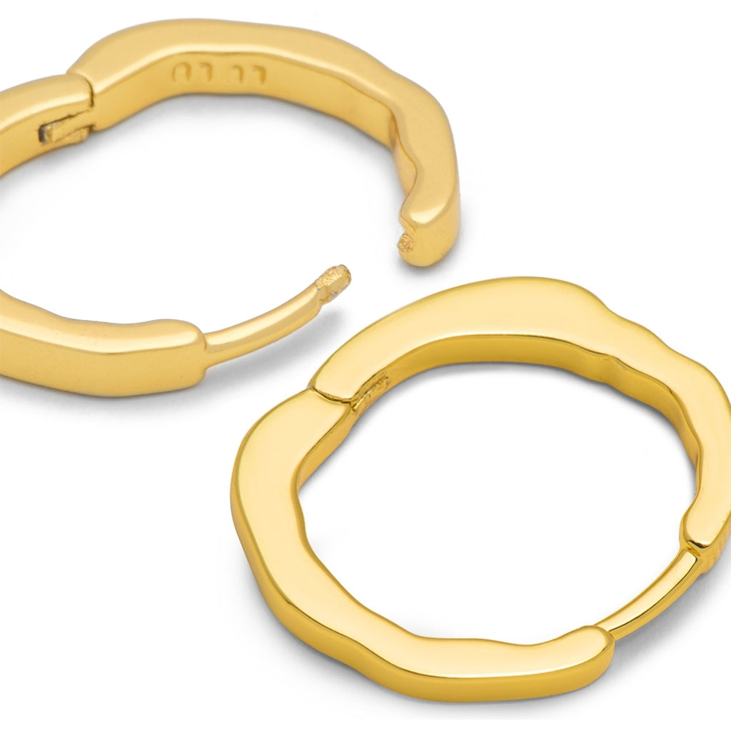 LULU Copenhagen Organic Hoops Par Hoops Forgyldt