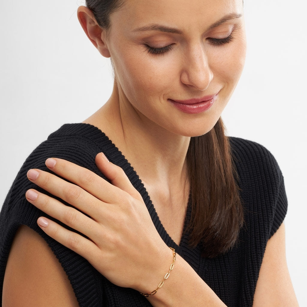 LULU Copenhagen Paperclip Armbånd forgyldt Bracelets Forgyldt