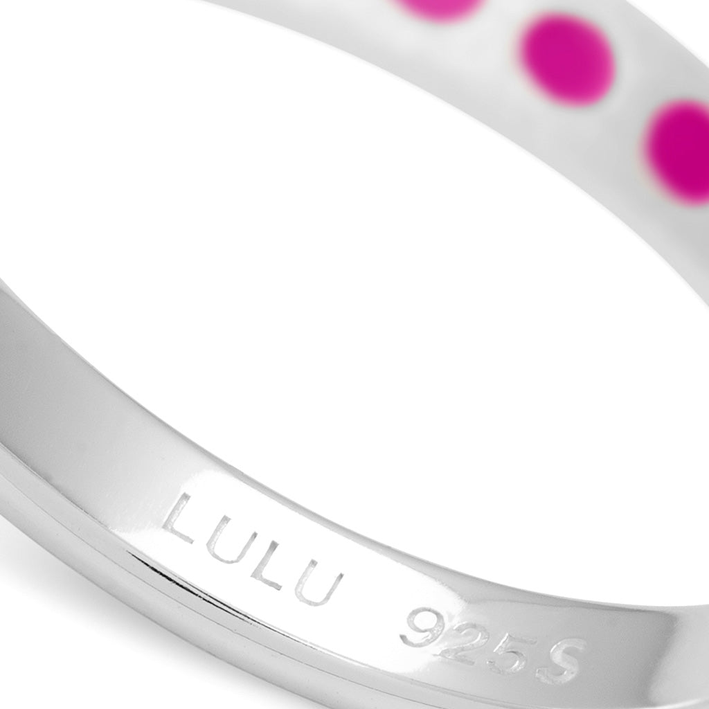 LULU Copenhagen Pattern Ring sølv Rings Electric Fuchsia Pink