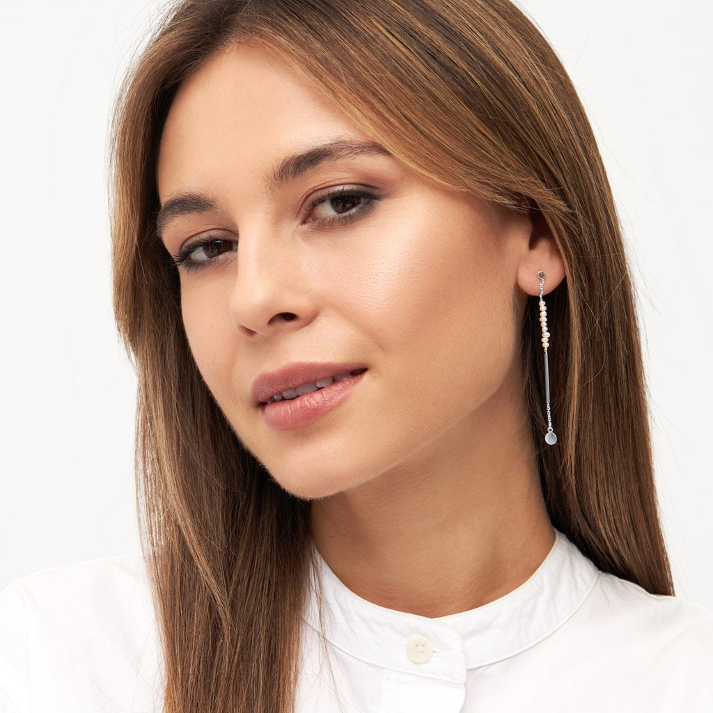 LULU Copenhagen Pearls & Pin ørering 1 stk Ear stud, 1 pcs Silver Plated