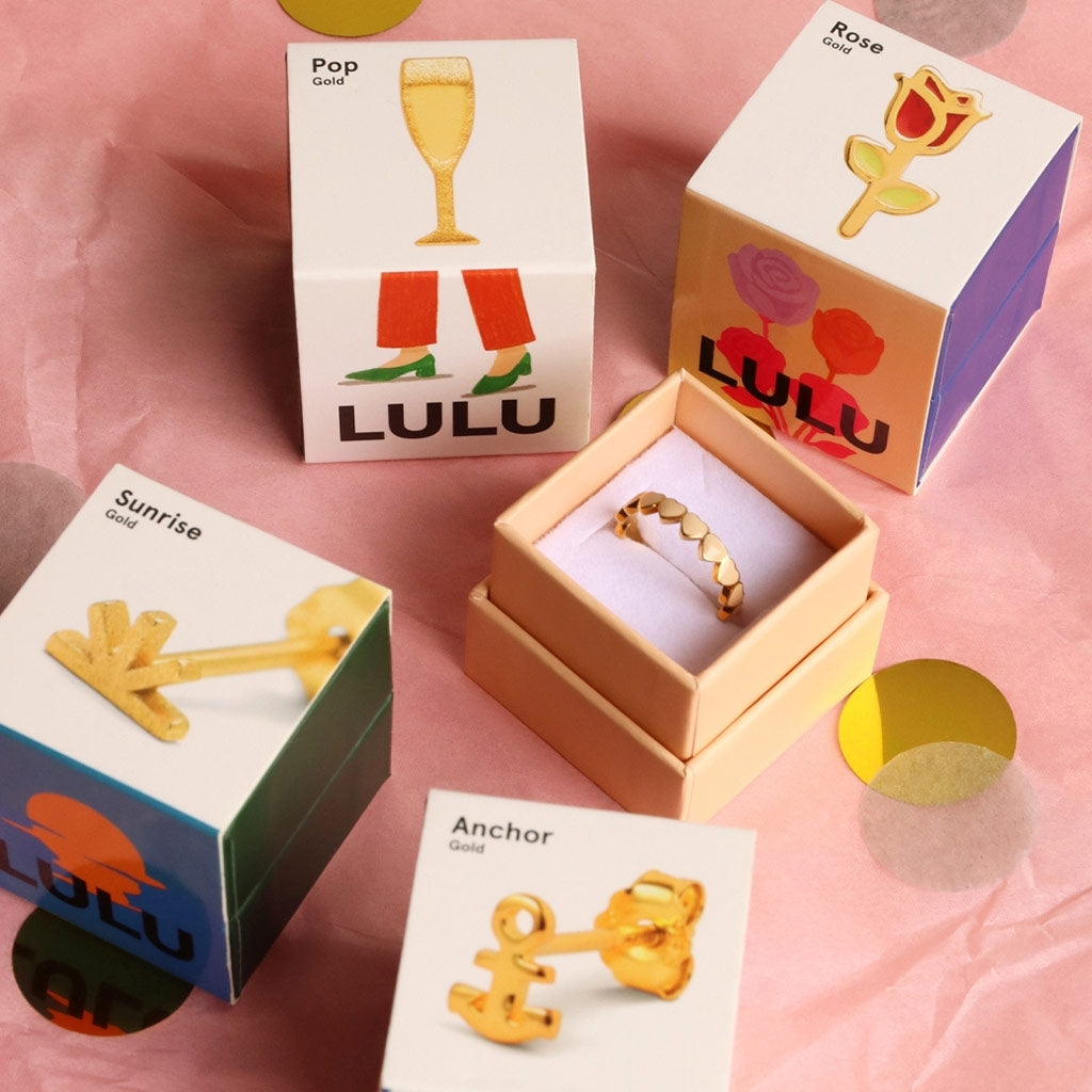LULU Copenhagen Rose ørering 1 stk. Ear stud, 1 pcs Forgyldt
