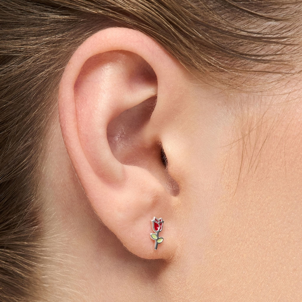 LULU Copenhagen Rose ørering 1 stk. Ear stud, 1 pcs Silver Plated