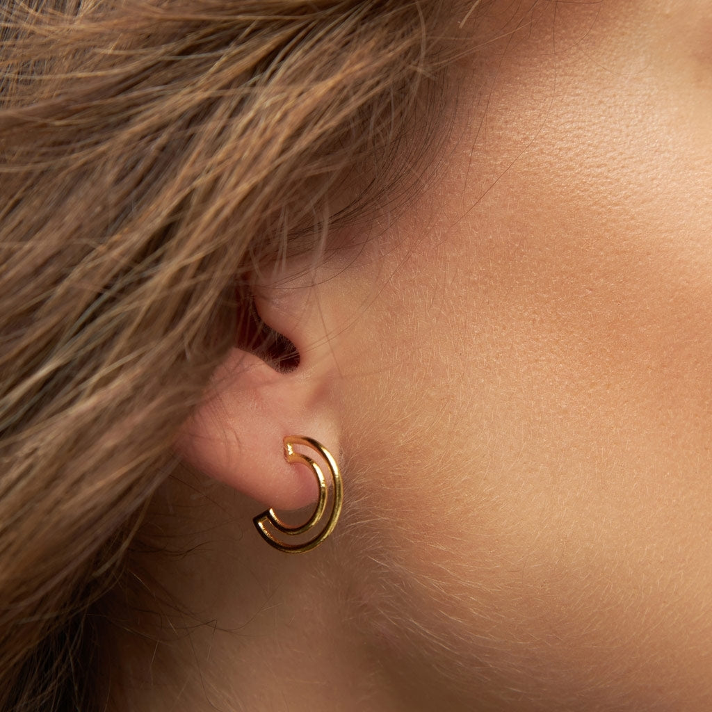LULU Copenhagen Shape Hoops Par Hoops Forgyldt