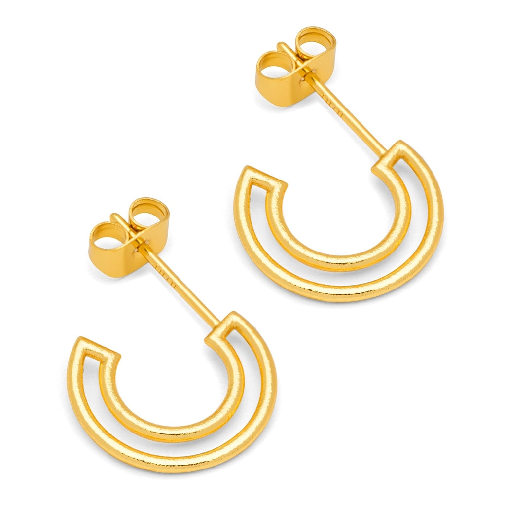 LULU Copenhagen Shape Hoops Par Hoops Forgyldt