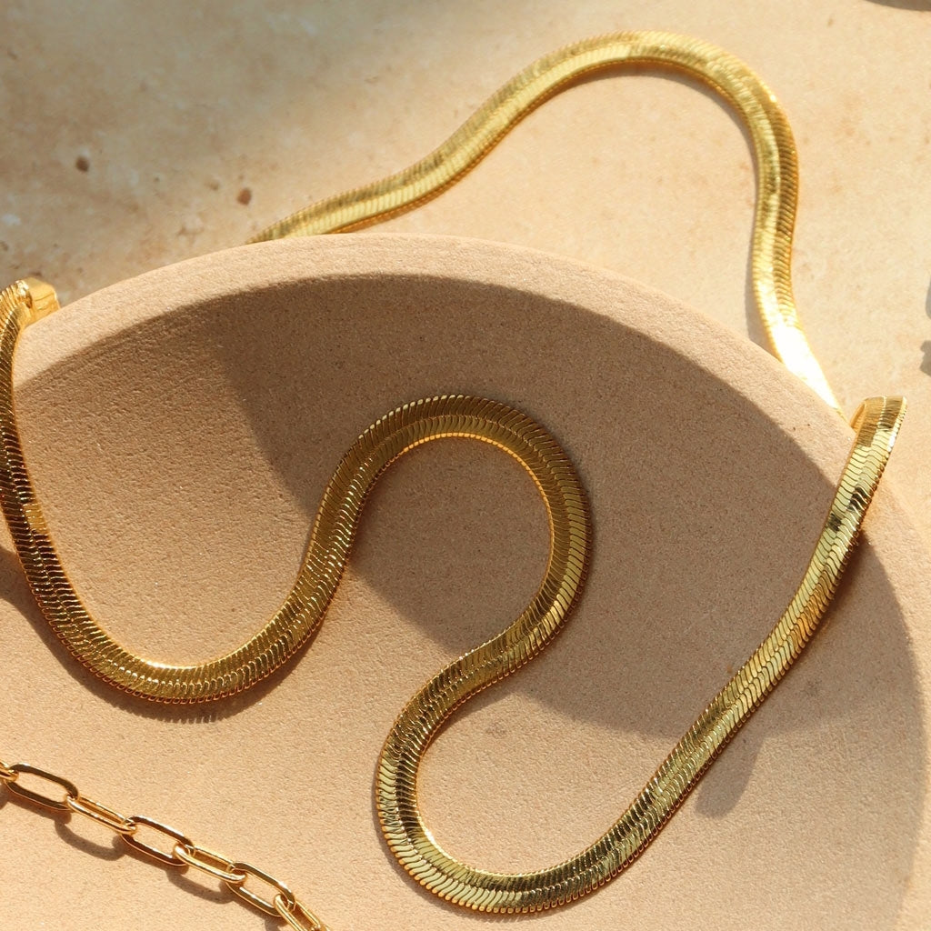 LULU Copenhagen Snake Halskæde forgyldt Necklaces Forgyldt