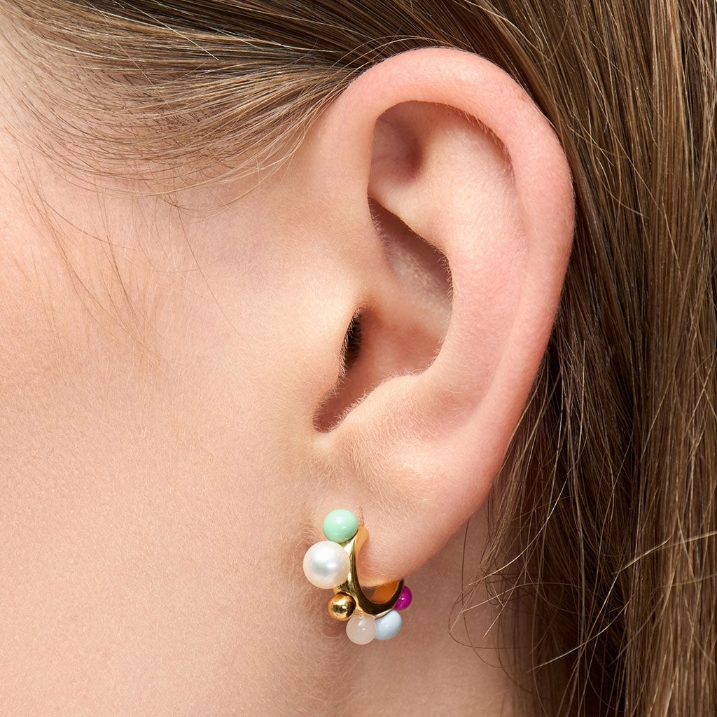 LULU Copenhagen Space Hoops Par forgyldt Hoops Skyride Blue