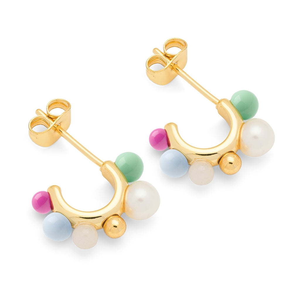 LULU Copenhagen Space Hoops Par forgyldt Hoops Skyride Blue