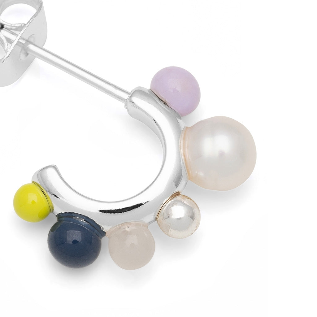 LULU Copenhagen Space Hoops Par sølv Hoops Milky Way