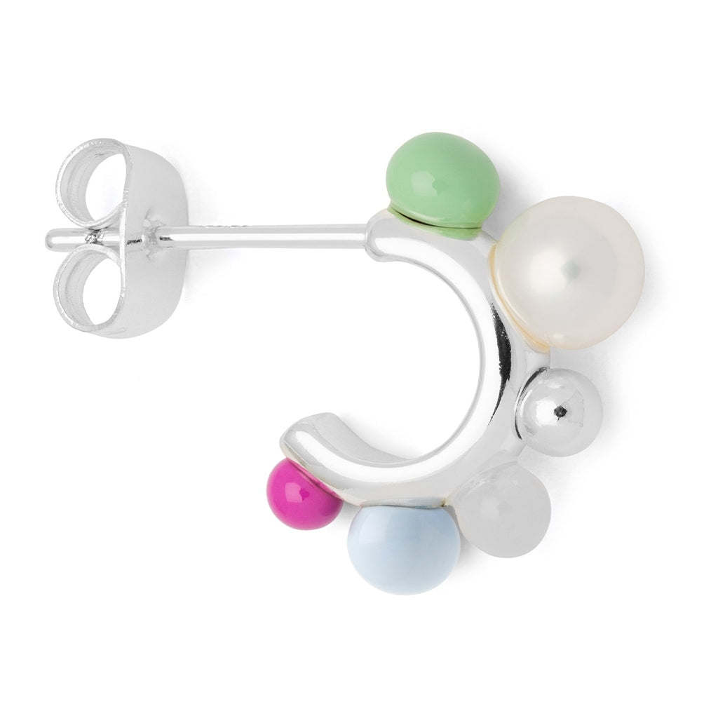 LULU Copenhagen Space Hoops Par sølv Hoops Skyride Blue