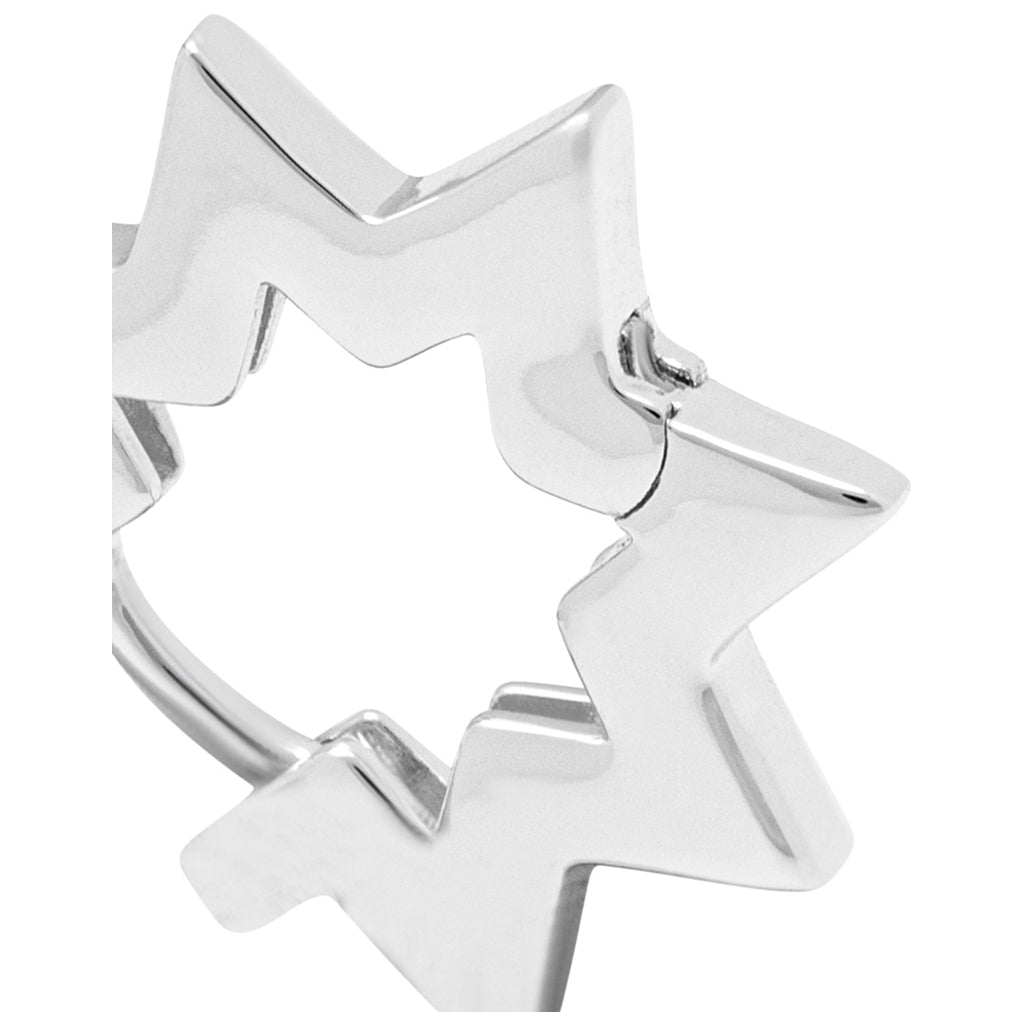 LULU Copenhagen Star Hoops par Hoops Silver Plated