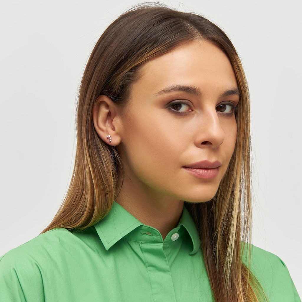 LULU Copenhagen Sugar Cane ørering 1 stk Ear stud, 1 pcs Silver Plated