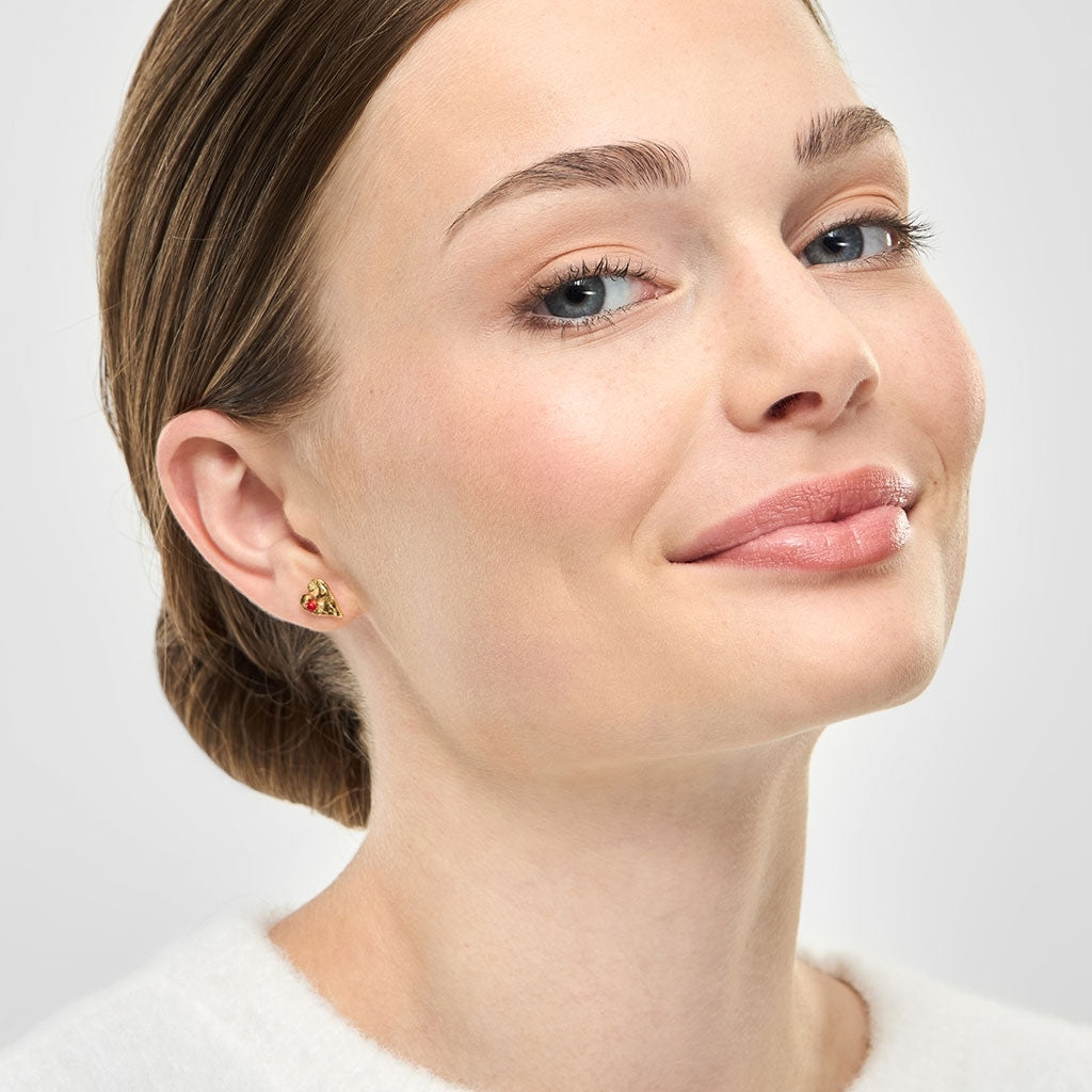 LULU Copenhagen Sweet Heart ørering 1 stk. Ear stud, 1 pcs Passion Red