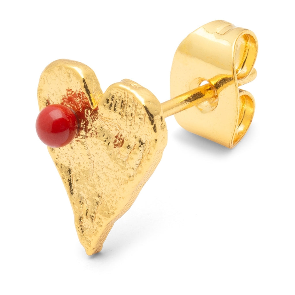 LULU Copenhagen Sweet Heart ørering 1 stk. Ear stud, 1 pcs Passion Red