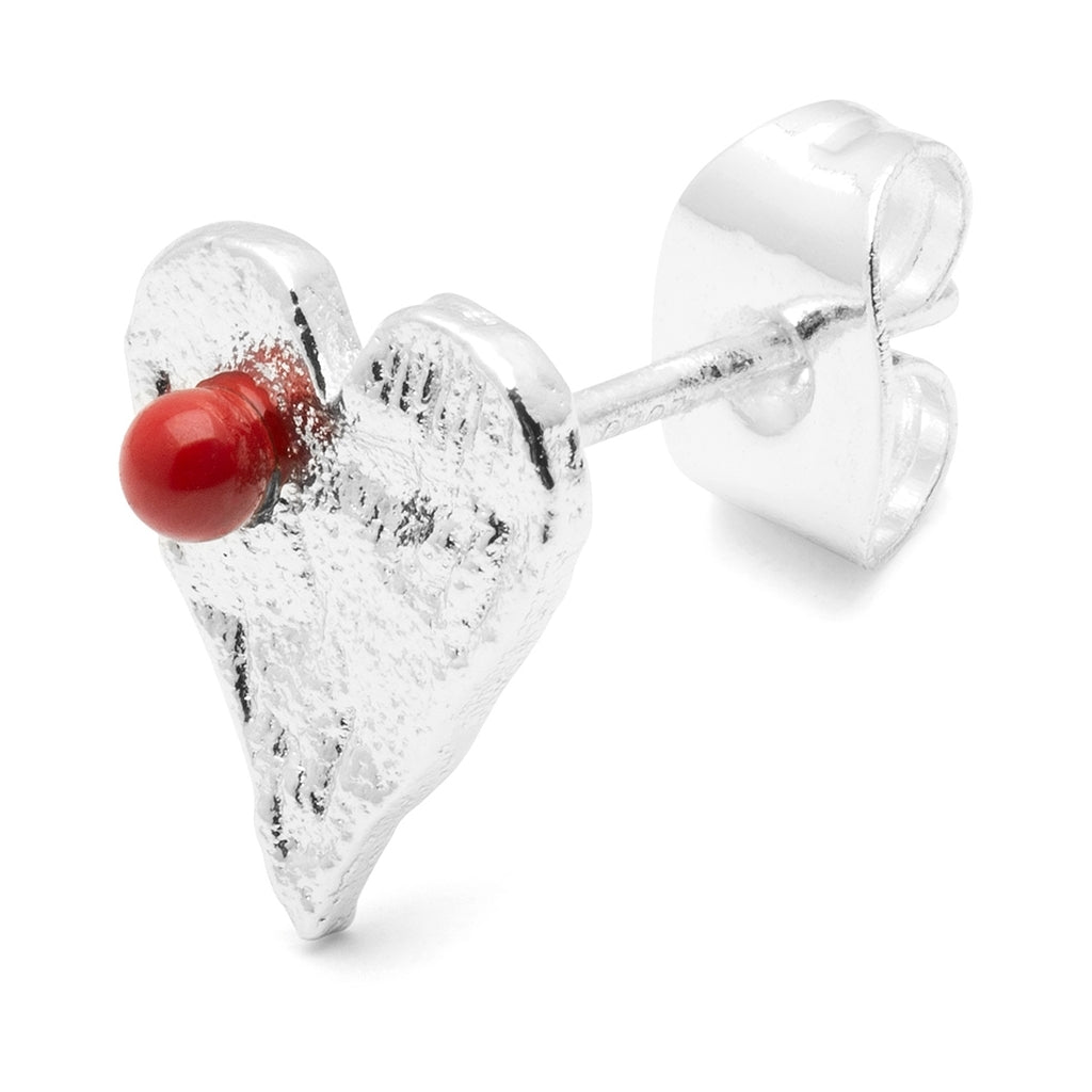 LULU Copenhagen Sweet Heart ørering 1 stk. Ear stud, 1 pcs Passion Red