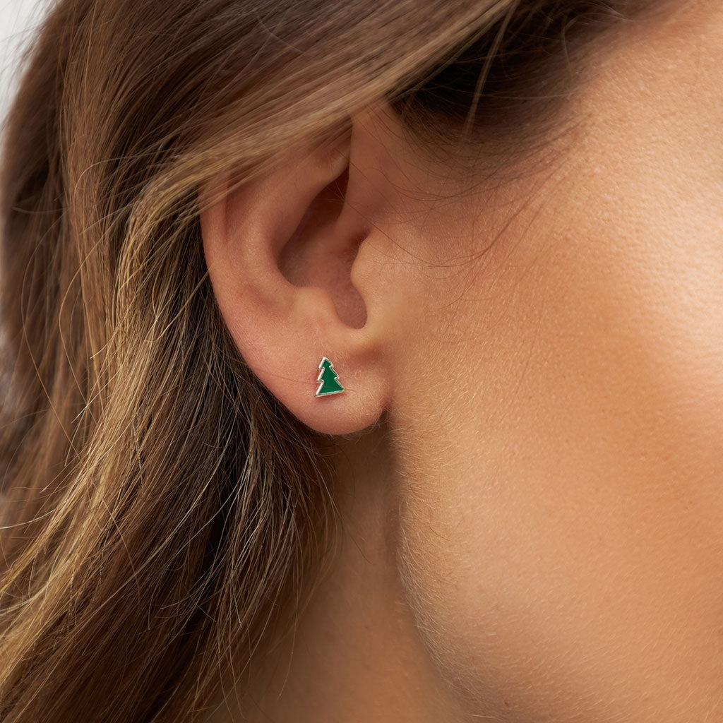 LULU Copenhagen The Green Tree ørering 1 stk Ear stud, 1 pcs Silver Plated