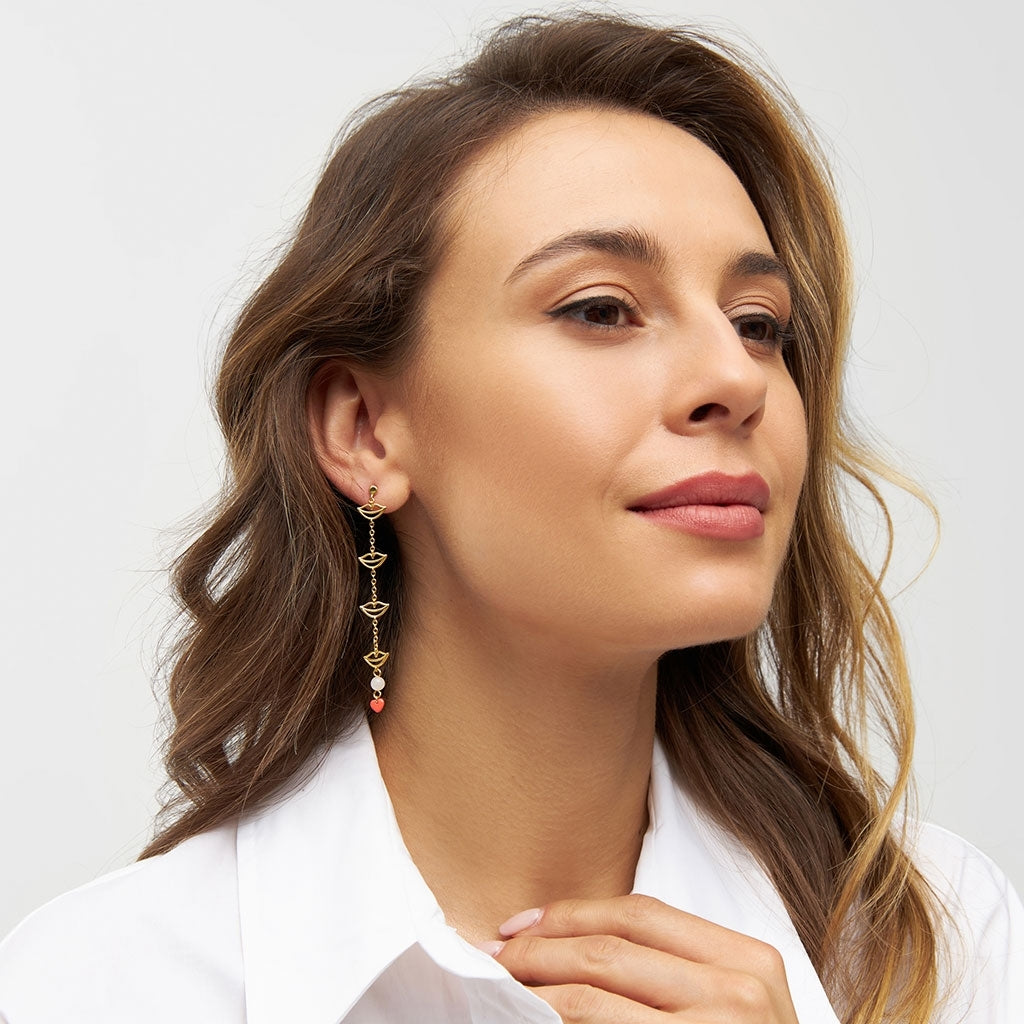 LULU Copenhagen Topping Long 4 Secrets ørering 1 stk Ear stud, 1 pcs Forgyldt