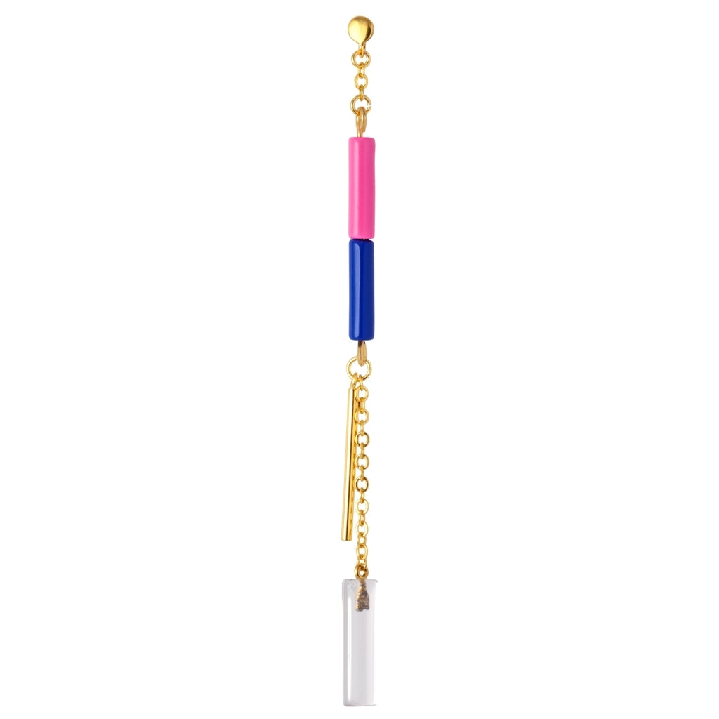 LULU Copenhagen Topping Long Crystal ørering 1 stk Ear stud, 1 pcs Forgyldt
