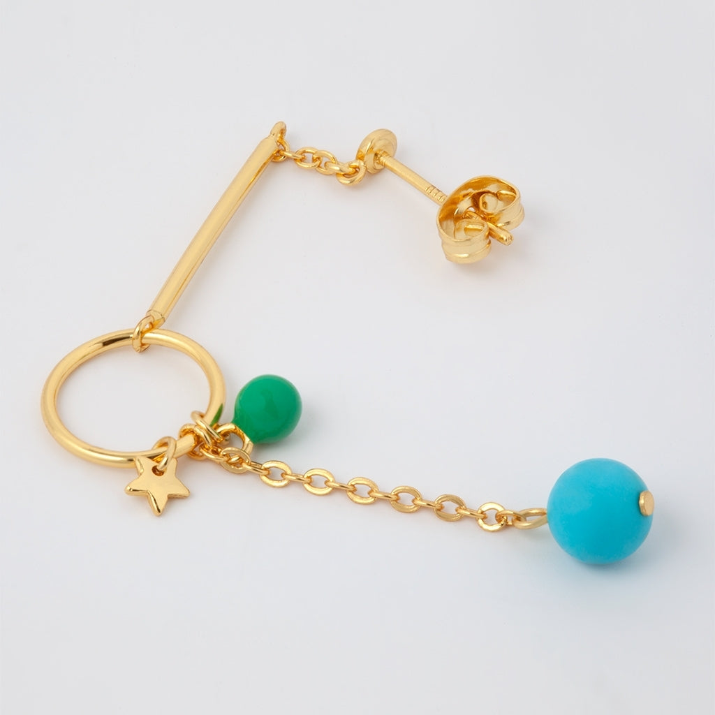 LULU Copenhagen Topping Long Loop ørering 1 stk Ear stud, 1 pcs Forgyldt