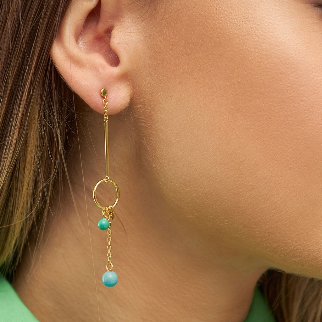 LULU Copenhagen Topping Long Loop ørering 1 stk Ear stud, 1 pcs Forgyldt