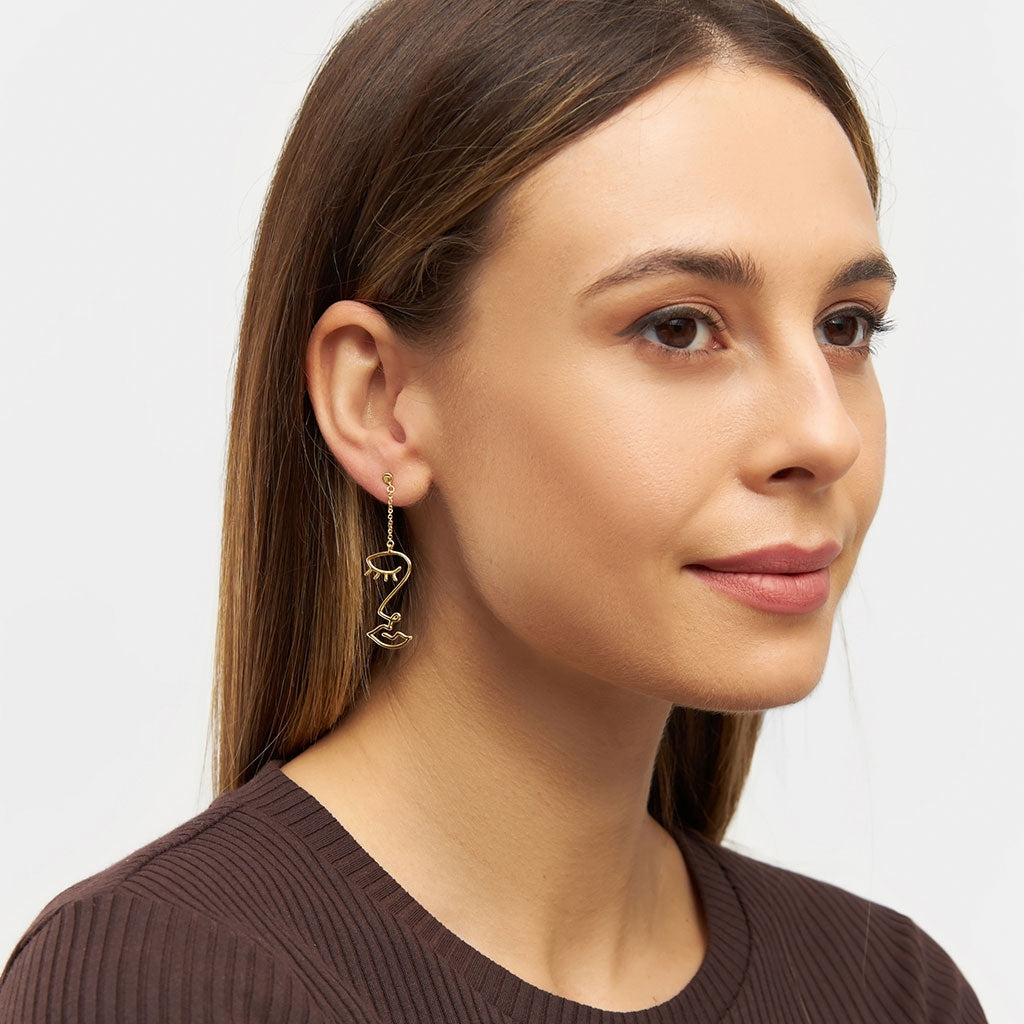 LULU Copenhagen Topping Long Woman ørering 1 stk Ear stud, 1 pcs Forgyldt