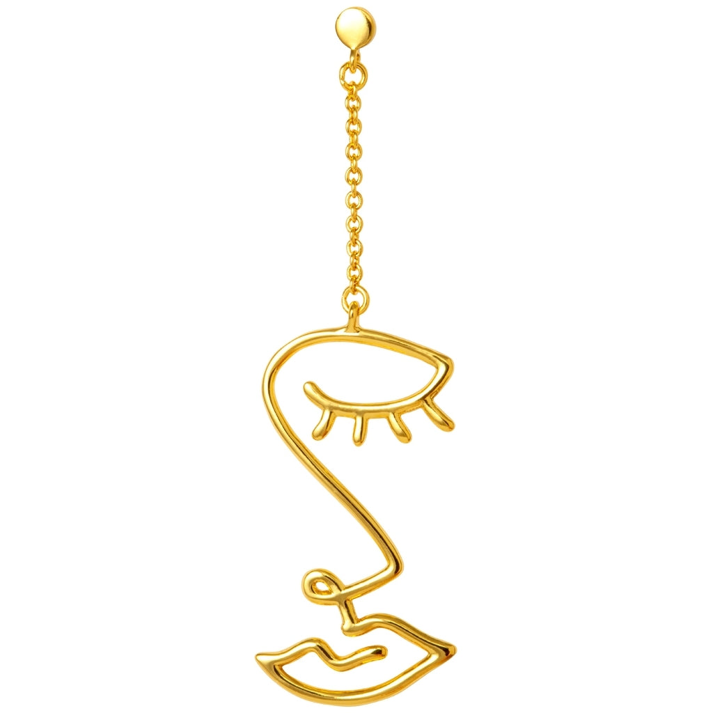 LULU Copenhagen Topping Long Woman ørering 1 stk Ear stud, 1 pcs Forgyldt